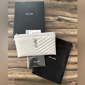 YSL Cassandre Matelasse Large Zipped Pouch
